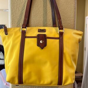 Dooney And Bourke yellow nylon, large  tote bag